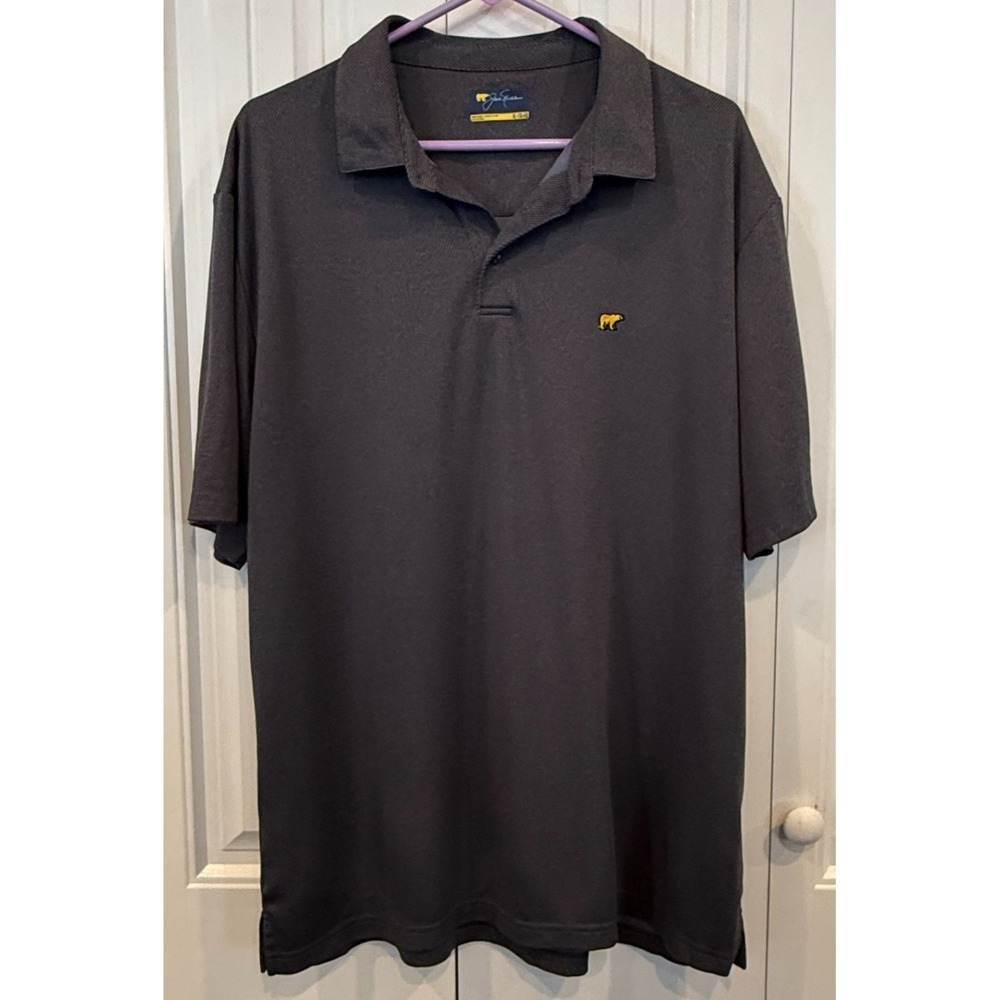 Jack Nicklaus Men's XL Gray Short Sleeve Golf Polo Shirt‎ Embroidered Bear Logo